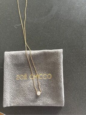 Zoe Chicco 14K Gold floating Solitaire Pendant Necklace - Gold